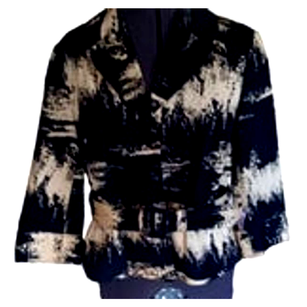Grace woman's black and tan blazer w/ belt, 12